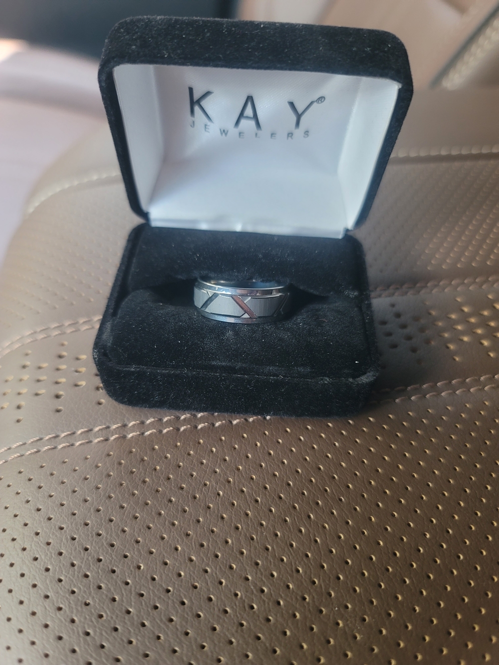 Kay Jewelers Men's Two-Tone Stainless Steel Band in Silver and Rose